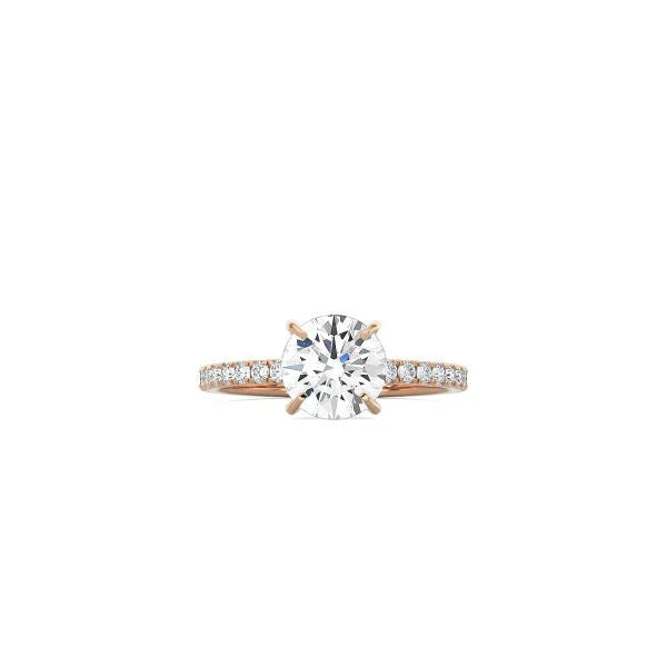 Classic Round 4 Prong Ring with Pavé Band RG