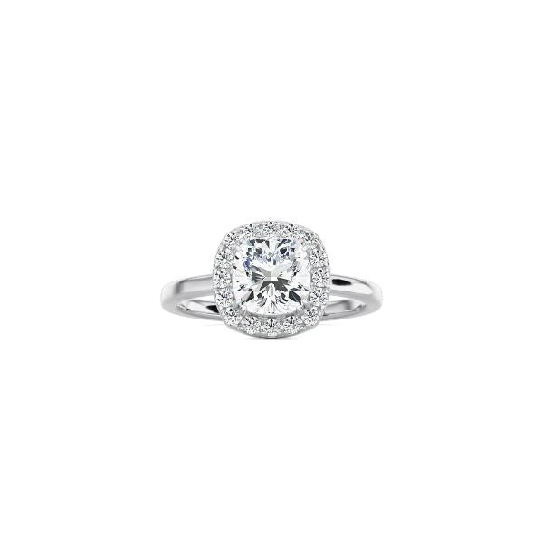 Cushion Cut Halo Engagement Ring WG