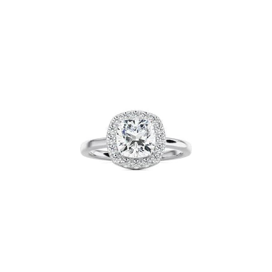 Cushion Cut Halo Engagement Ring WG