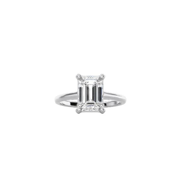 Emerald Cut Cathedral Setting Ring WG