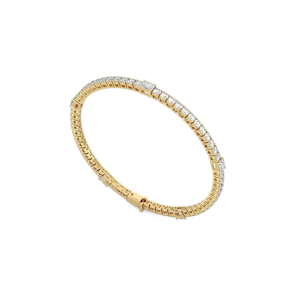 Round and Emerald Cut Tennis Bracelet