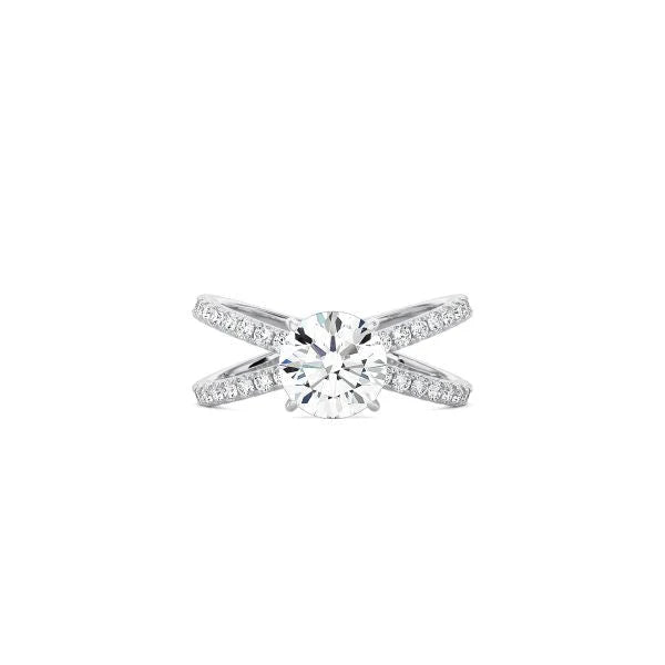 Round X Pavé Band Ring WG