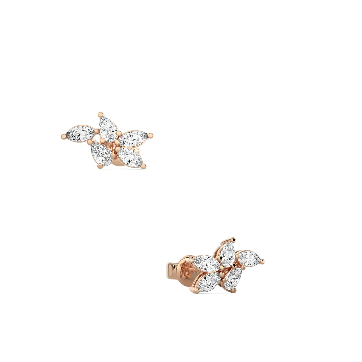 Pear-Marquise Cluster Earrings