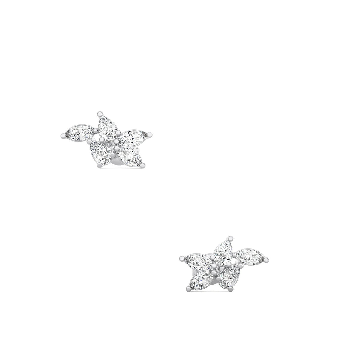 Pear-Marquise Cluster Earrings