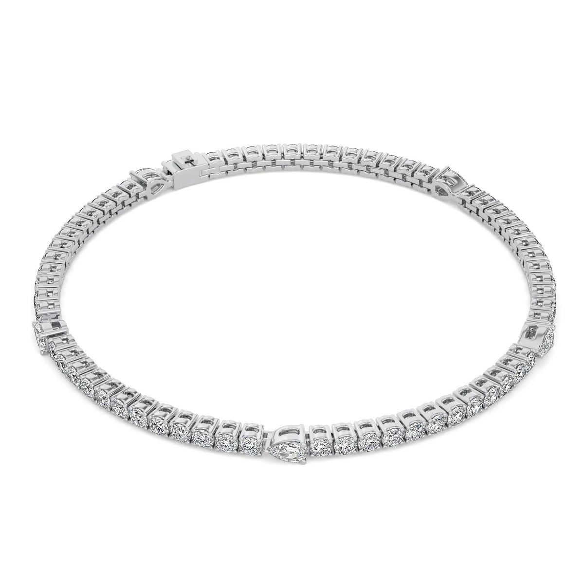 Round and Pear Cut Tennis Bracelet
