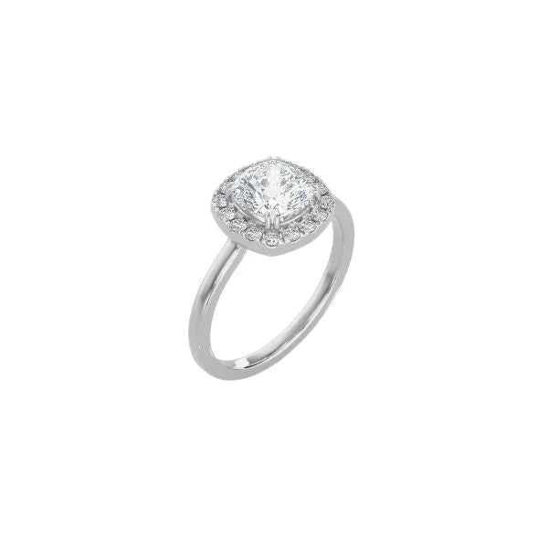 Cushion Cut Halo Engagement Ring WG