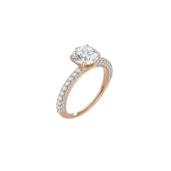 Round Diamond Triple Row Pavé Band RG