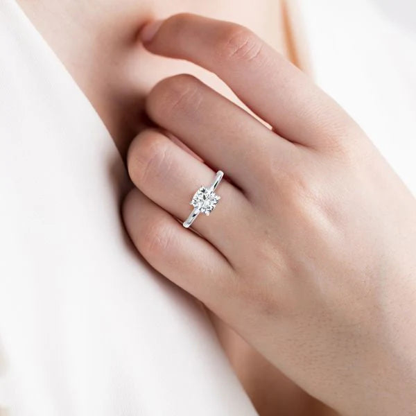 4 Prong Cushion Cut Classic Ring WG