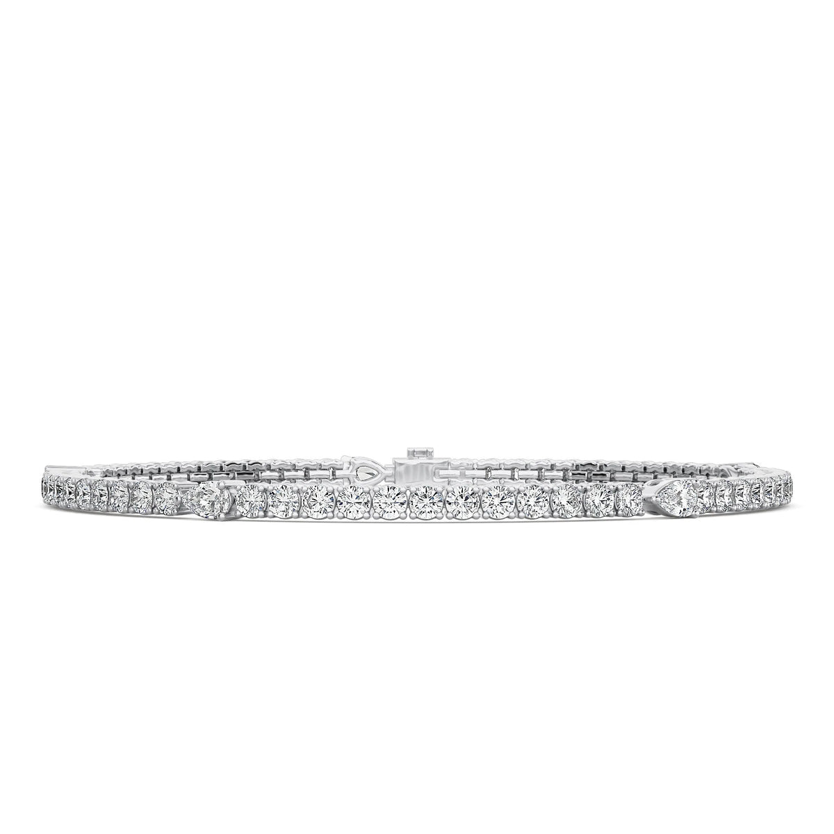 Round and Pear Cut Tennis Bracelet