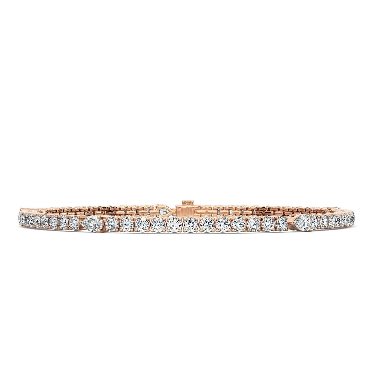 Round and Pear Cut Tennis Bracelet
