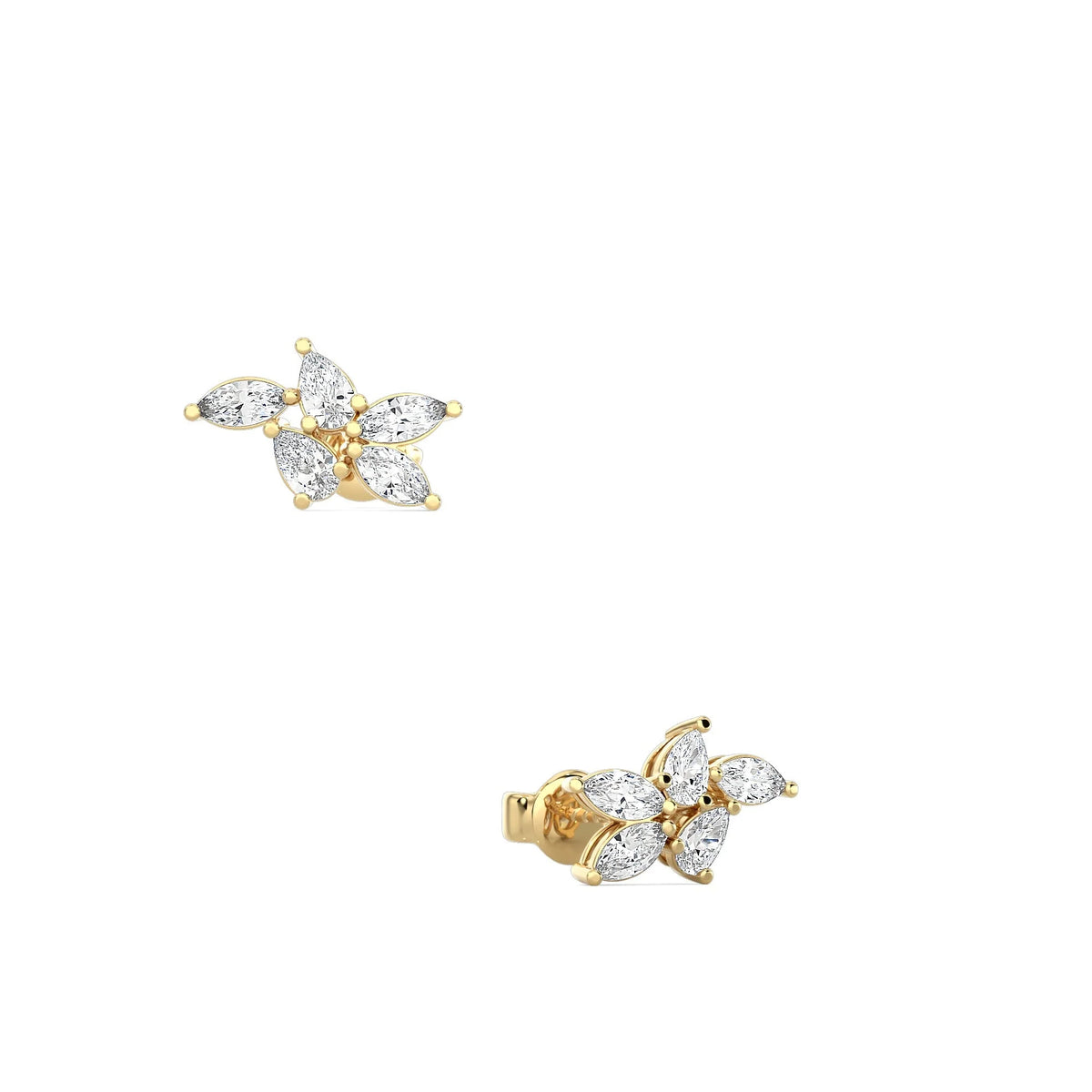 Pear-Marquise Cluster Earrings