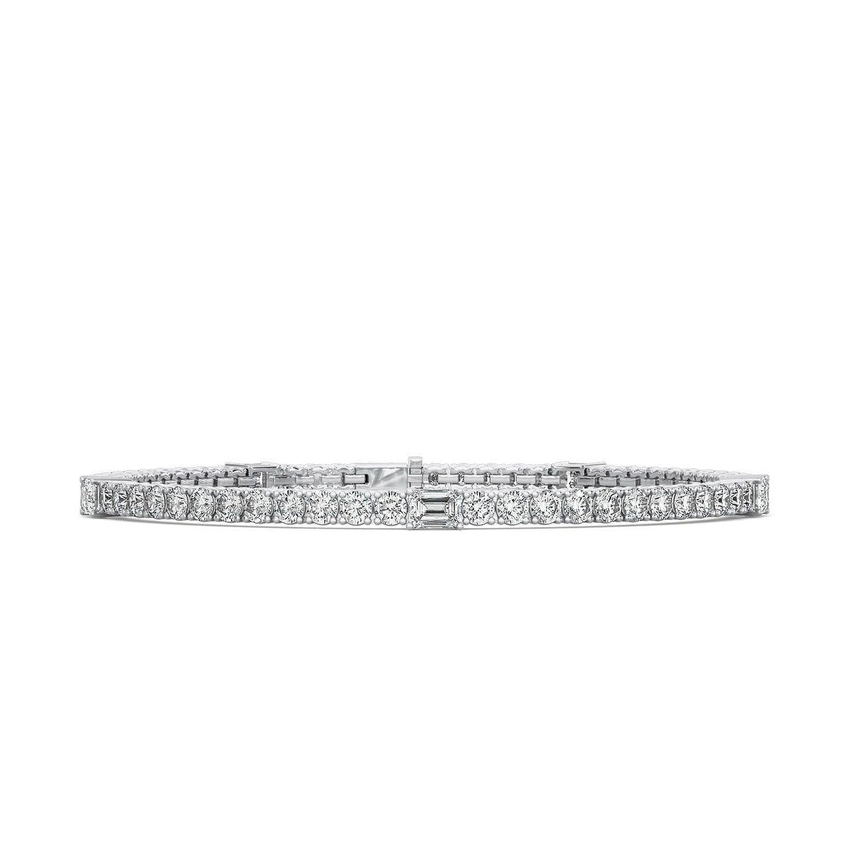 Round and Emerald Cut Tennis Bracelet