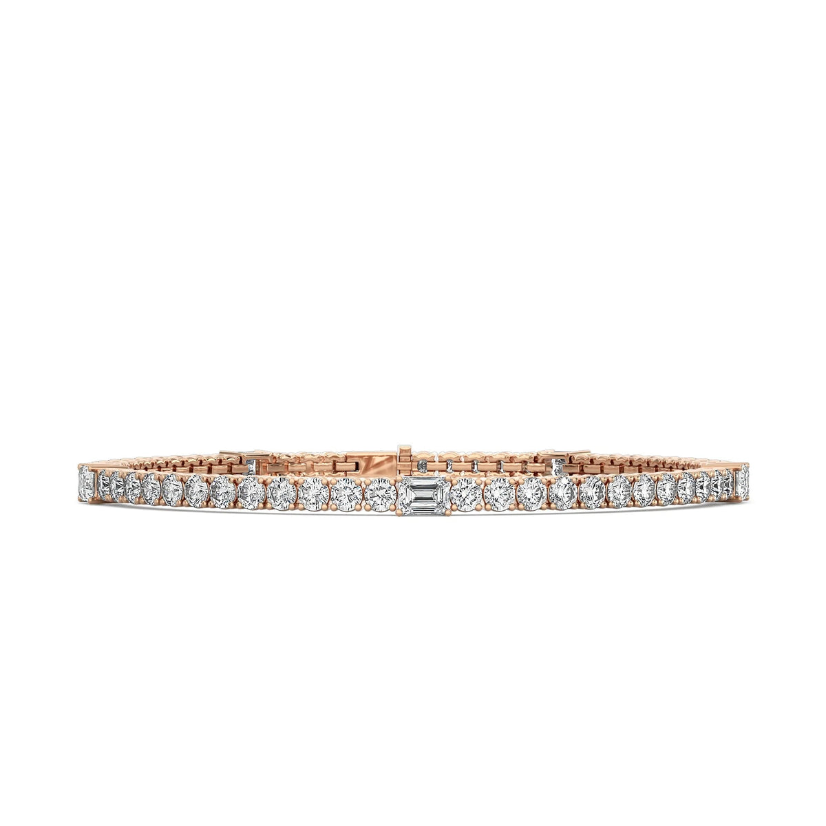 Round and Emerald Cut Tennis Bracelet